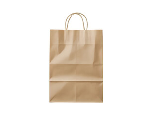 Brown paper bag isolated on transparent background