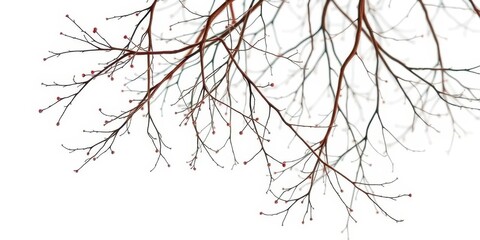 Obraz premium Delicate, intertwined branches against a pure white backdrop, royalty free, flora