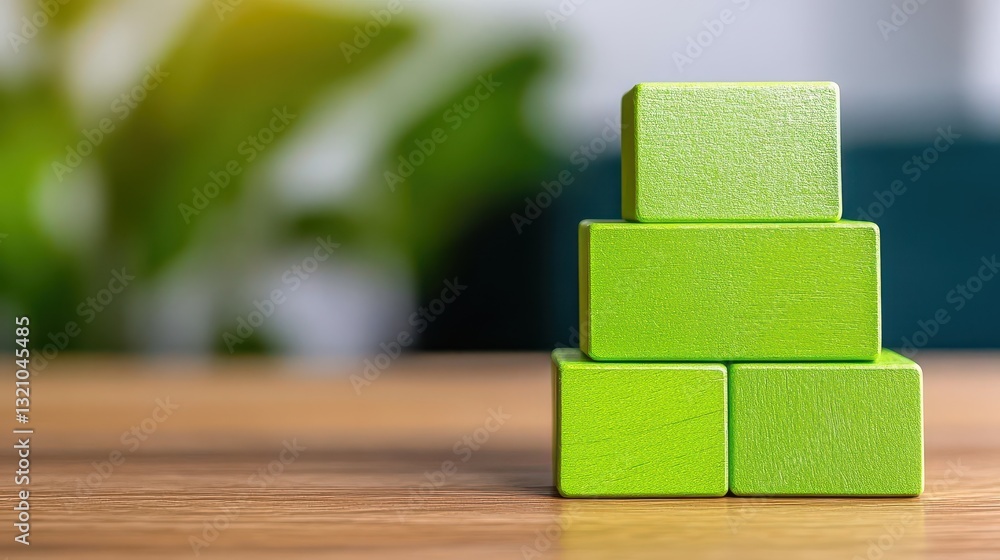 Aufkleber bright green block toy suitable for children enhancing creativity and imagination in playful setting