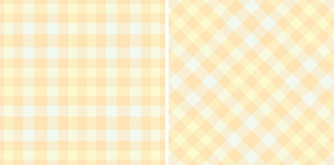 Cool Pale Peach and Soft Pale Seamless Madras Plaid Textile Design