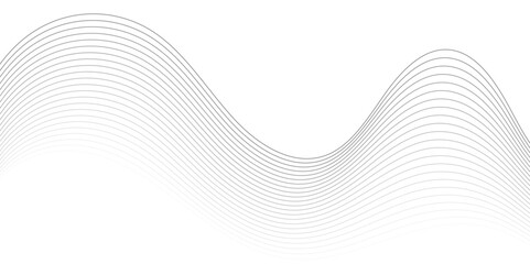 Wave with lines created using blend tool.Vector illustration of wavy lines. Curved wavy line, smooth stripe.