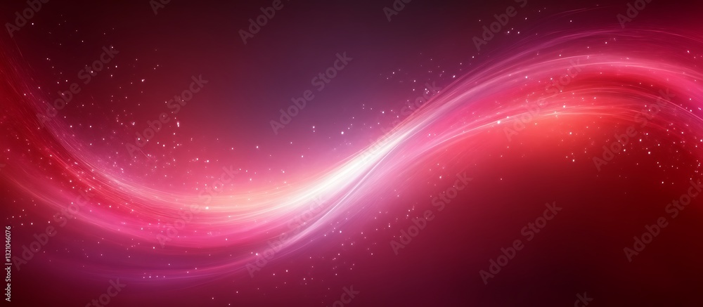 Poster abstract red and pink wave background with sparkling light effects