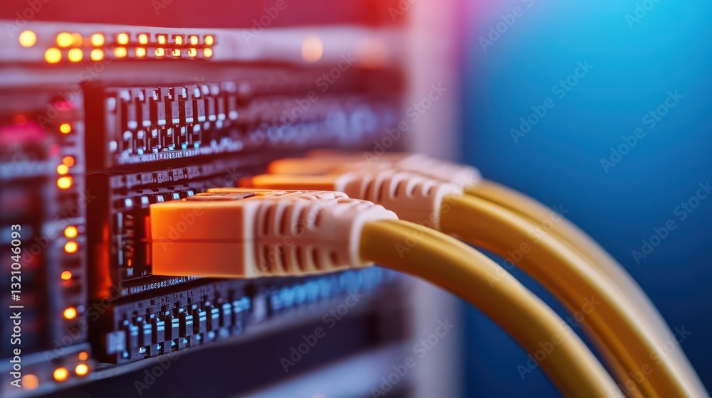 Aufkleber network cable with connectors highlighting the importance of connectivity and data transmission in m
