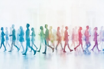 Abstract Crowd Movement in Colors Blending Together