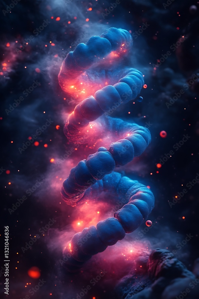 Poster abstract spiral structure glowing with energy in a cosmic space