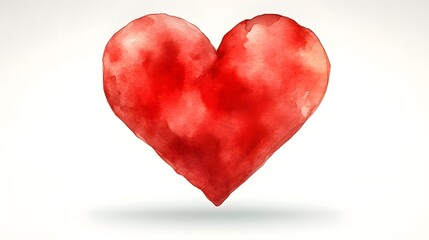 Watercolor Heart on White Background