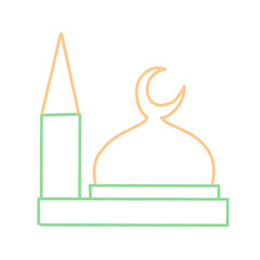 Mosque line icon set