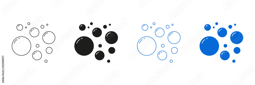 Poster bubble design line and solid icon set. bubble collection. isolated vector illustration