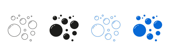 Bubble Design Line And Solid Icon Set. Bubble Collection. Isolated Vector Illustration