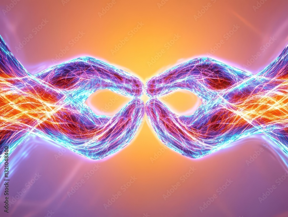 Aufkleber dynamic composition of two bold lines in blue and orange colors creating a striking visual contrast 