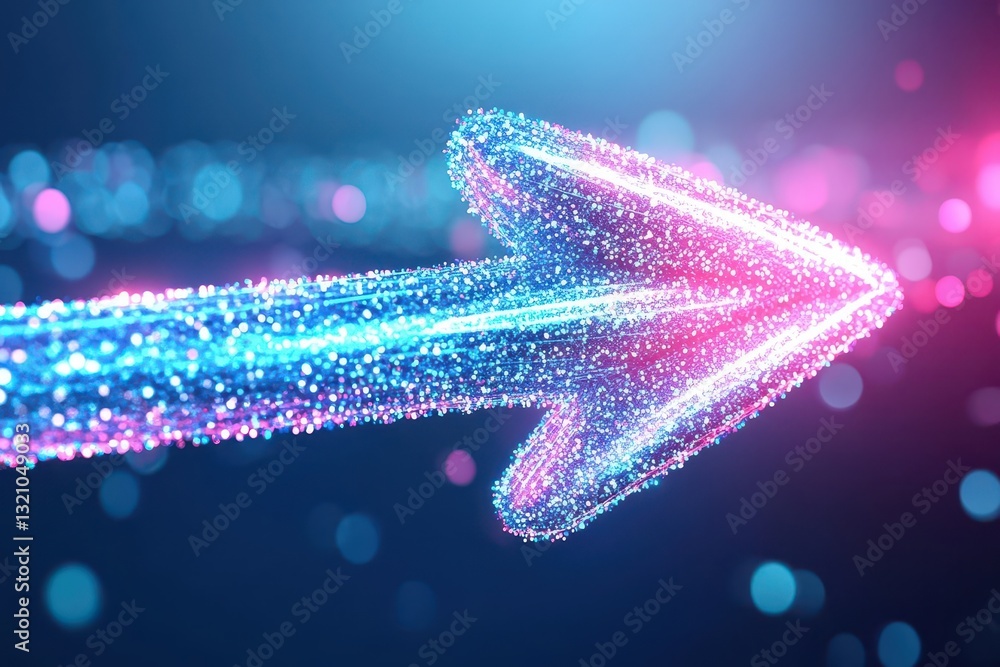 Aufkleber A glowing arrow pointing forward with a bright light effect creating a sense of direction and purpose