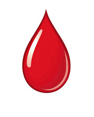 isolated transparent Background. Red drop symbol representing blood or liquid