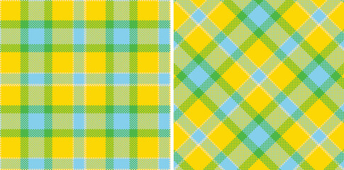 Iridescent Pale Peach Seamless Madras Plaid with Iridescent Sunflower Yellow accents Textile Design