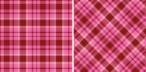 Warm Brick Red and Dusty Bubblegum Seamless Madras Plaid Textile Design