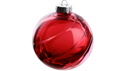 Red christmas ball isolated on white background