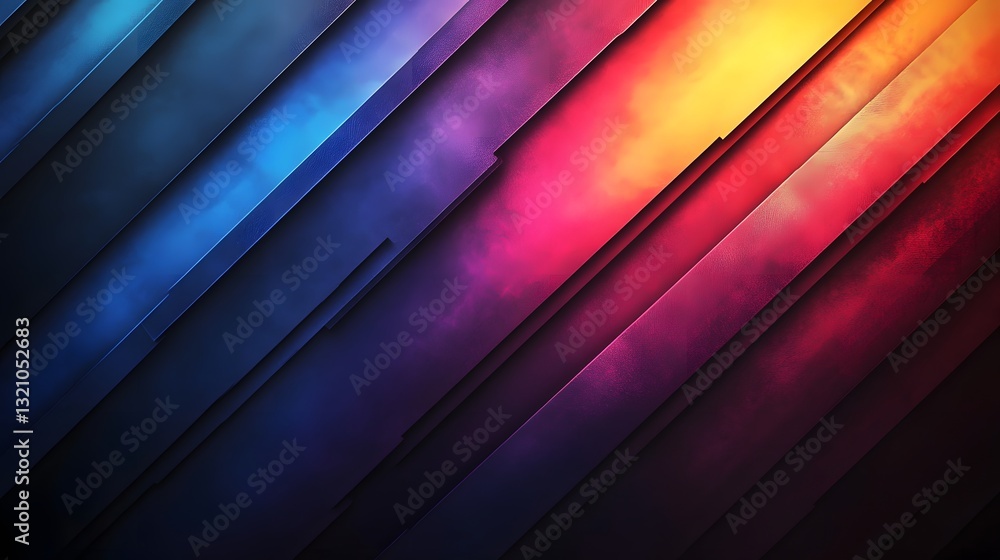 Poster diagonal layers with colorful gradients and textured backgrounds