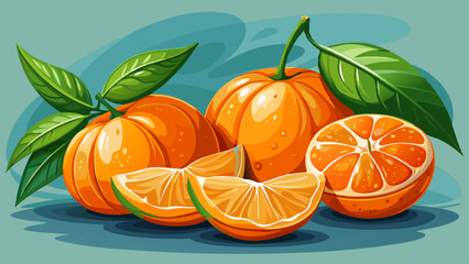 Citrus Burst: A vibrant display of juicy tangerines, capturing the refreshing essence of the fruit with one peeled to reveal its segments.