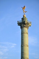 The famous July Column, located in the center of the Place de la Bastille