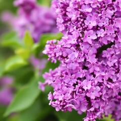 Close-up of lilac flower on green background