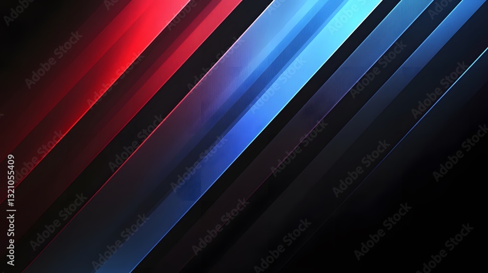 Poster abstract composition featuring diagonal lines with contrasting color gradients