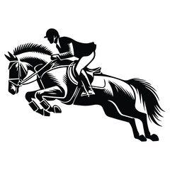 Fototapeta premium Horse Racing vector illustration, Equestrian design, horseman clipart Design 