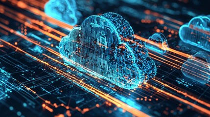 Cloud computing concept data graphic