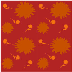 Fototapeta premium pattern red with red flowers vector