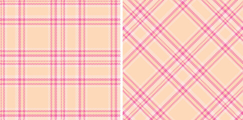Spring Rich Light Peach & Smoky Bubblegum Seamless Madras Plaid Textile Design
