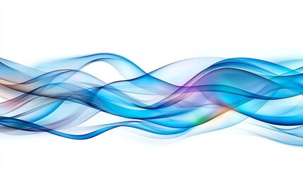 Obraz premium Soft Flowing Blue Smoke Trails Forming a Mesmerizing Network of Curves and Waves