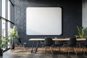 Modern conference room with blank whiteboard (12)