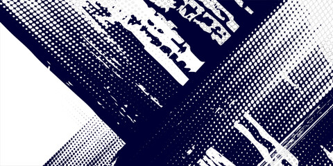 Dots halftone white \u0026 blue color pattern gradient grunge texture background. Dots pop art comics sport modern arts