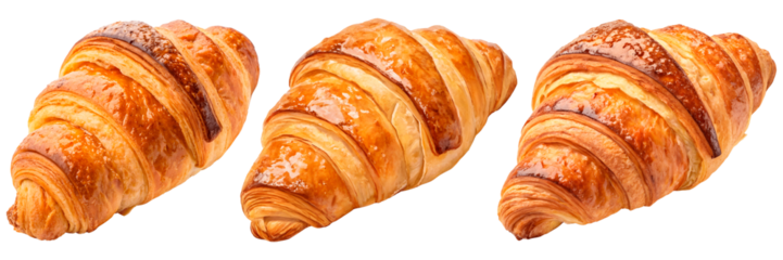 set of croissant isolated on white or transparent background, png