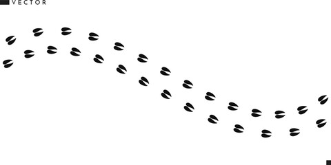 Deer footprints vector. Wild animal track