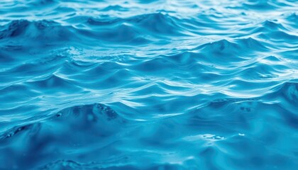Abstract blue water wave texture, rippling surface, ocean-like pattern, glossy, shiny