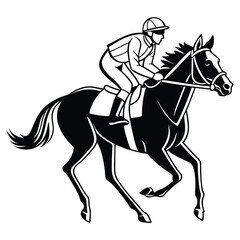 Obraz premium Powerful Horse Racing Illustration with Equestrian Style 