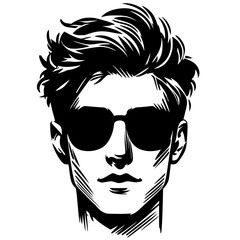 Silhouette illustration of a face