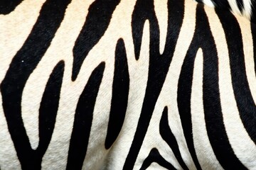 Close-up view of bold zebra-like stripes, off-white and black , zebra print, decor