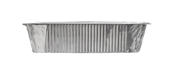 Aluminum foil tray or food storage box in a transparent background