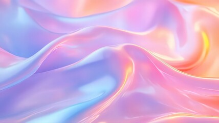 Obraz premium Pastel Iridescent Fabric Texture with Flowing Folds
