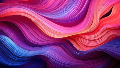 Obraz premium Vibrant swirling lines in shades of pink and purple with a touch of blue, creating a dynamic abstract flow perfect for a modern wallpaper design