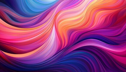 Obraz premium Vibrant swirling lines in shades of pink and purple with a touch of blue, creating a dynamic abstract flow perfect for a modern wallpaper design