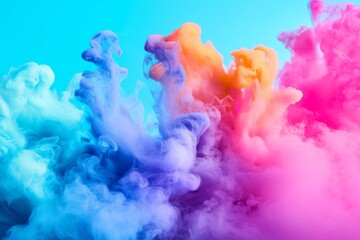 Fototapeta premium Abstract background banner with colorful ink in water. Festival of Colors. Color Explosion Paint Texture