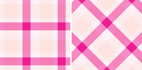 Rich Very Light Pink and Dusty Electric Pink Seamless Madras Plaid Textile Design