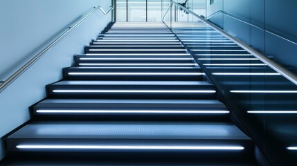 Modern floating concrete stairs merging seamlessly with a Zen rock garden
