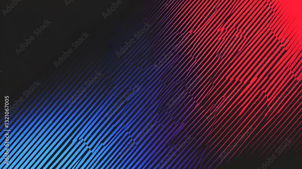 Poster diagonal lines and gradients create an abstract pattern in color