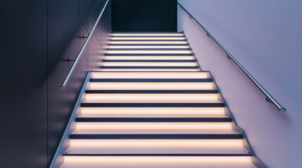 Modern floating concrete stairs merging seamlessly with a Zen rock garden