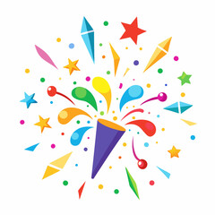 colorful confetti explosion with sparkling pieces
