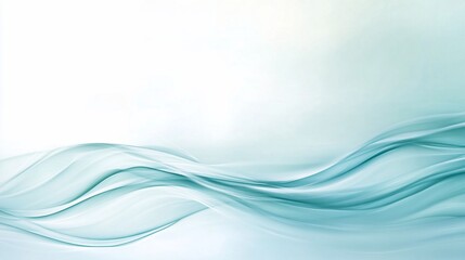 Fototapeta premium Abstract teal waves flowing on white background