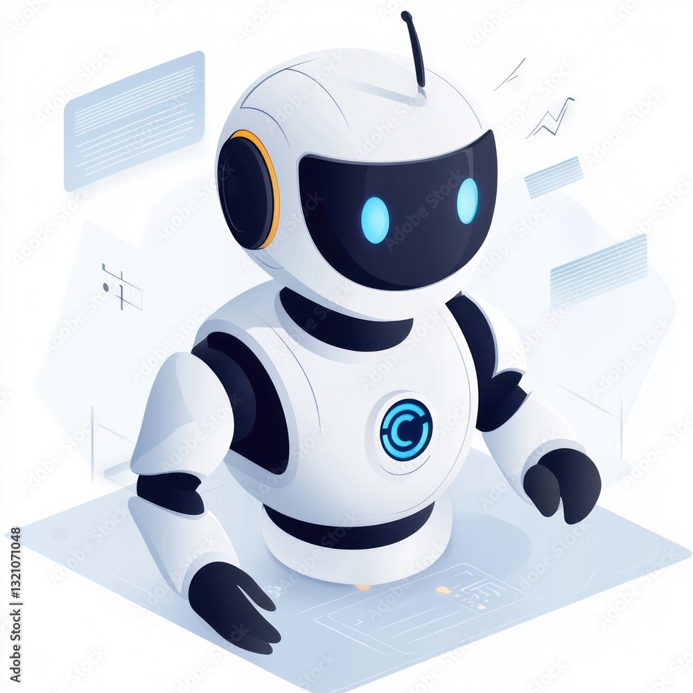 Poster smart ai robot processing data
