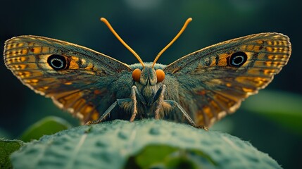 Closeup of a Striking Moth with Vibrant Wings
